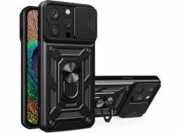 Pouzdro Hurtel Hybrid Armor Camshield iPhone 14 Pro pancéřový kryt s krytem fotoaparátu černý