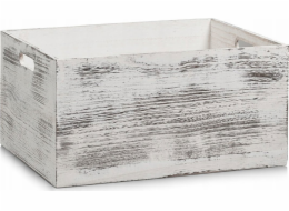 Úložný box Zeller RUSTIC WHITE, dřevěný - bílý, 40x30x20 cm, ZELLER