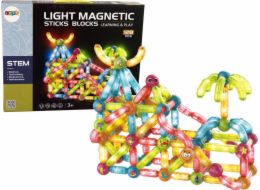 Magnetické bloky LeanToys se 128 prvky se svítícími kuličkami