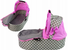 Kočárek pro panenku Alice Kočárek 2v1 Gondola Bag Pink Stars