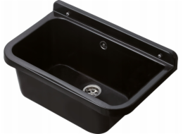 Umyvadlo Hydroland SINK.55 UŽITEČNÁ PROSTOR ČERNÝ POLYPR. 55X34X21 + SIPHON S VYPÍNAČEM + ZÁSTRČKA // HYDRO-DŘEZ.55-ČER