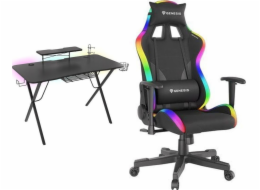 Genesis Holm 300 RGB stůl Black 120 cmx60 cm + Trit 600 RGB černý (NFG-1577)