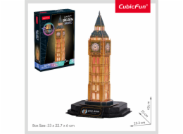 CubicFun - Puzzle 3D s LED Noční edice: Big Ben 32 dílků