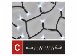 Profi LED spojovací řetěz černý, 10 m, venkovní i vnitřní, studená bílá