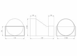 Větrací rozpěrka EUROPLAST KSD2, 110 x 55 mm, D100