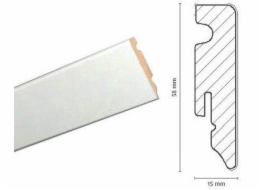 Základní lišta FOF A015, 2400 x 58 x 15 mm