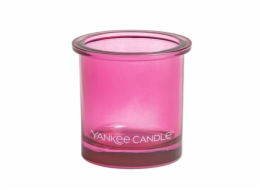 Svícen skleněný Yankee Candle, Růžový, skleněný, 7 cm