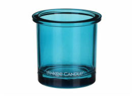 Svícen skleněný Yankee Candle, Modré sklo, výška 7 cm