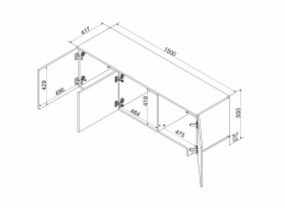 Cama 3D RTV skříň ALMA 150x41,5xH55 cashmere