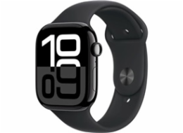 Apple Watch Series 10 GPS 46mm Jet Black Aluminium Case with Black Sport Band - M/L