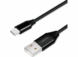 LogiLink USB-A - USB-C kabel USB 1 m černý (CU0140)