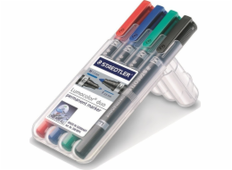 Staedtler STAEDTLER Perm. Marker Lumocolor duo 4St Box