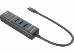 Lindy USB HUB 1x RJ-45 + 3x USB-A 3.0 (43249)