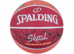 Basketbalový míč Spalding Street Sketch Dribble, červený, velikost 7