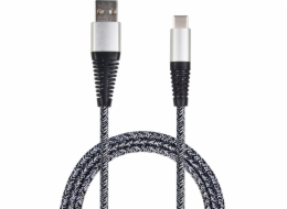 USB 2GO USB-A - USB-C kabel 1 m Černostříbrný (795953)