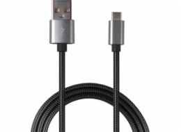 USB 2GO USB-A - USB-C kabel 1 m Černostříbrný (795812)