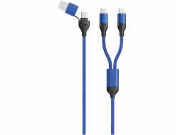 USB kabel 2GO USB-A + USB-C - 2x USB-C 1,2 m modrý (797366)