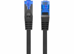 Patchcord kat.6a S/FTP LSZH CCA 0,25m black fluke