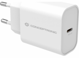 Conceptronická nabíječka CONCEPTRONIC Ladegerät 1Port 20W, USB-C PD weiß