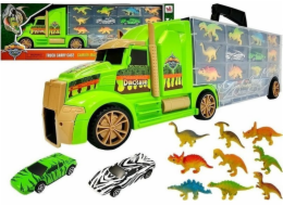 Kufr LeanToys Truck Transporter Sorter se zelenými dinosaury