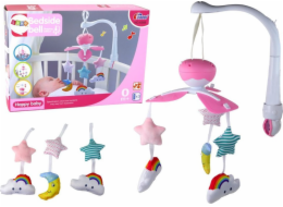 LeanToys Dětská postýlka Carousel Sound Sky Pink