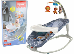 LeanToys Bouncer Rocker 2v1 Dětský sedací stůl Zvuky Vibrace Žirafa