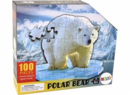 LeanToys Puzzle 100 dílků motiv ledního medvěda