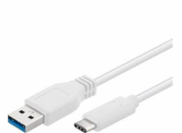 PremiumCord USB-C/male - USB 3.0 A/Male, bílý, 2m