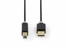 Nedis CCBW60100AT20 - USB 2.0 kabel | A Zástrčka - B Zástrčka | 2 m | Antracit