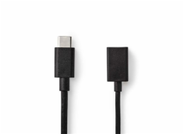 Nedis CCGB61710BK02 - USB 3.0 Kabel | Typ-C Zástrčka - A Zásuvka | 0,15 m | Černá barva