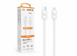 ALIGATOR Datový kabel POWER 3A, USB-C/microUSB bílý