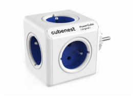 Cubenest Powercube Original,  5× zásuvka, bílá/modrá, dětská pojistka, uzemnění, max. 16A/250V~3680W/50-60Hz