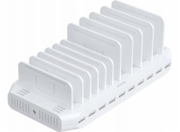 UNITEK NABÍJECÍ STANICE 10X USB 2,4A 60W BÍLÁ