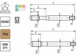 Fanar THREAD UNC 1/4-20 DIN-371C R40 (2B) HSSE TN 800X