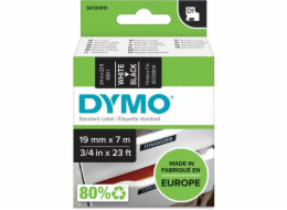 DYMO D1 Standard - White on Black - 19mm x 7m