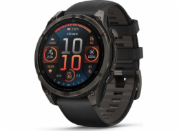 Garmin fenix® 8 – 47 mm, AMOLED, Sapphire, Carbon grey DLC titanium s Black/Gray silikonovým řemínkem, EU