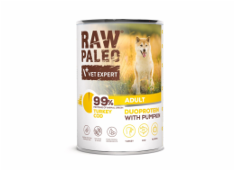 RAW PALEO Duoprotein Turkey & Cod Adult - vlhké krmivo pro psy - 400g