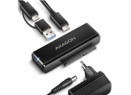 AXAGON ADSA-FPX, USB-C 10Gbps - SATA 6G, 2.5"/3.5" SSD/HDD FAST PORT X adaptér, vč. AC napáječe