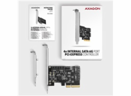 AXAGON PCES-SA4X4, PCIe řadič - 4x interní SATA 6G port, ASM1164, SP & LP