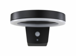 REV LED Solar wall light Round black