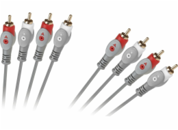 RCA (Cinch) x4 - RCA (Cinch) x4 kabel 1,8 m šedý (KPO3408-1,8)