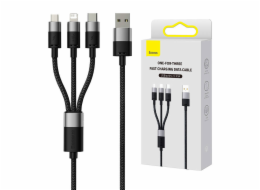 Kabel USB 3v1 Baseus řady StarSpeed, USB-C + Micro + Lightning 3,5A, 1,2 m (černý)