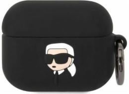 Karl Lagerfeld pouzdro Karl Lagerfeld KLAPRUNIKK kryt Apple AirPods Pro černo/černý silikonový Karl Head 3D