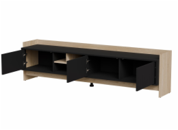 Cama RTV PORTO 3D skříňka 190x38x50 dub/černá