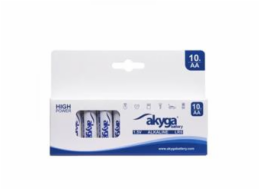 Akyga alkalická baterie AA LR6 Zn-MnO2, 1.5V/3050mAh, box 10x