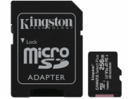 Kingston MicroSDXC karta 256GB Canvas Select Plus 100R A1 C10 Card + SD adaptér